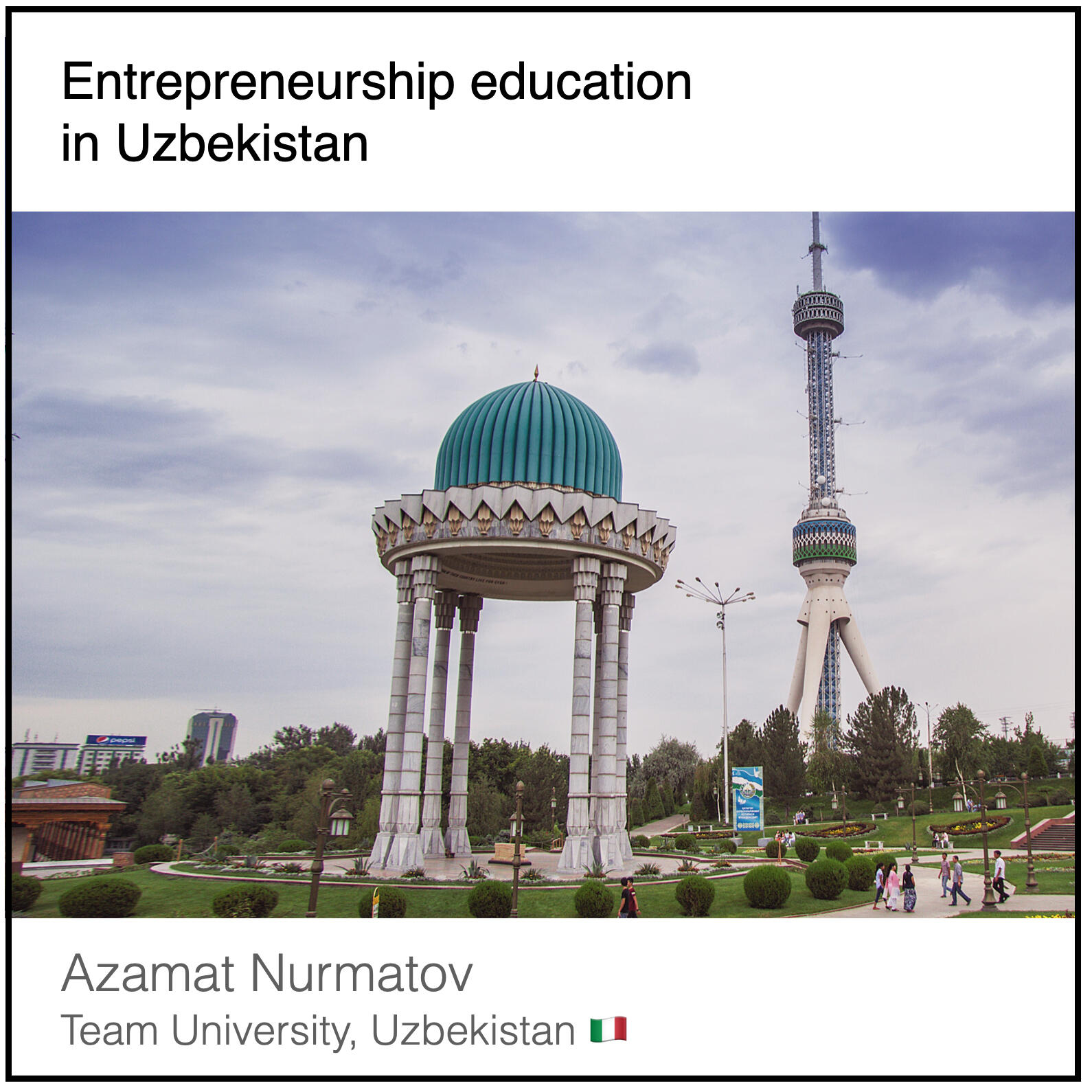 Read or download the PDF with the title "Entrepreneurship education in Uzbekistan" written by Azamat Nurmatov from Team University in Uzbekistan.